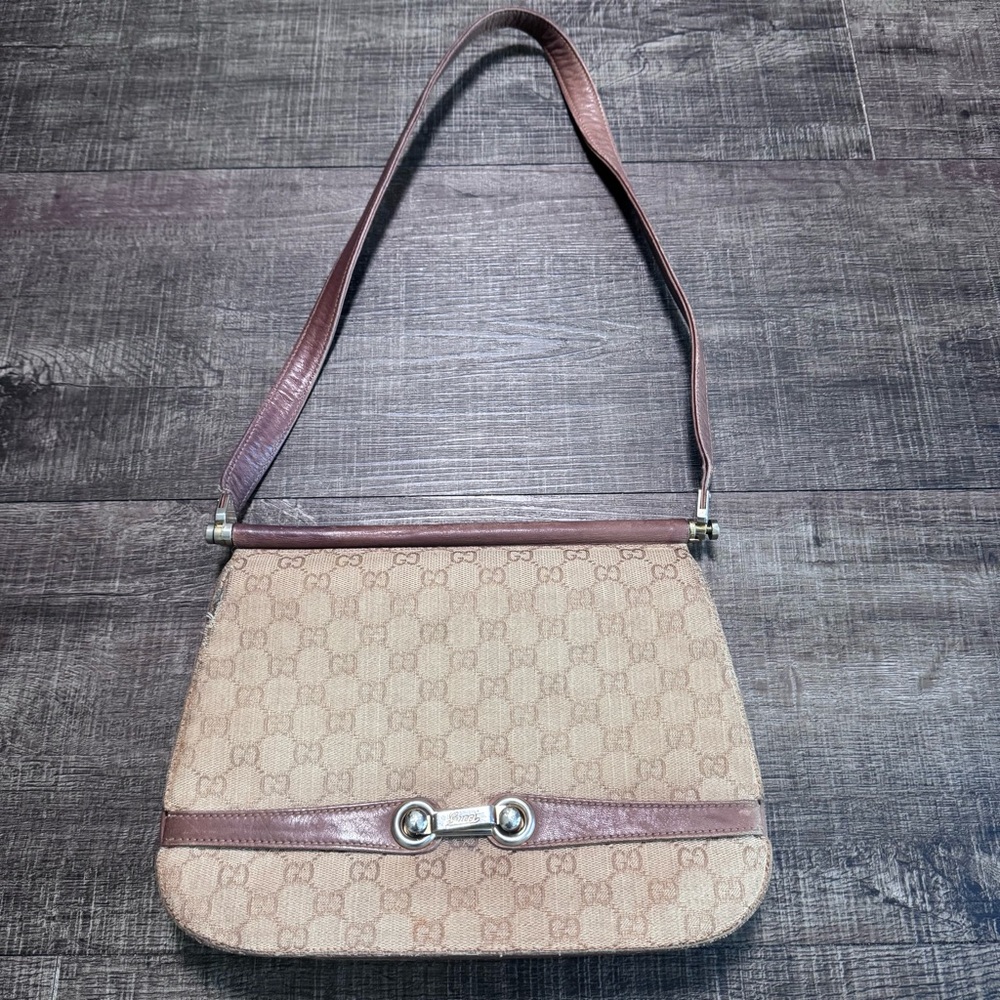 Gucci Beige and Brown Shoulder Bag